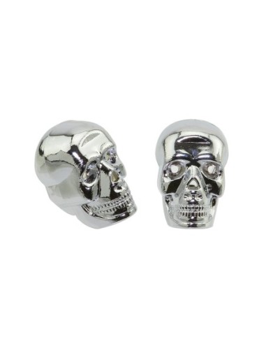 Handlebar Grips End Plugs Big Skull Chrome.